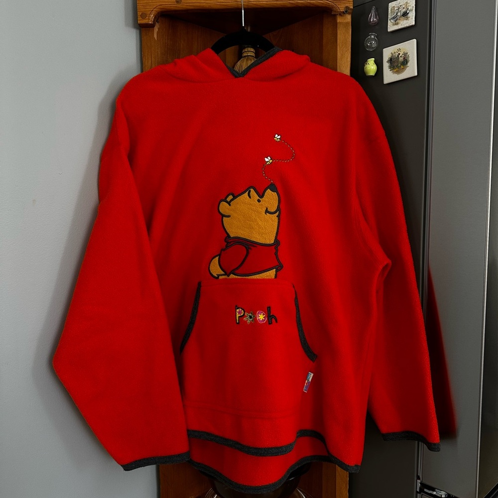 Vintage Orange Winne the Pooh Bear Sherpa Hoodie
